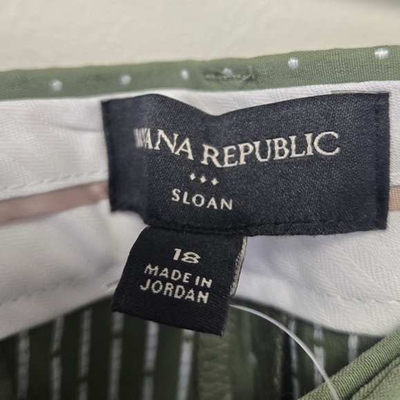 Banana Republic polka dot Sloan Slim Pant Green white 18 - Picture 6 of 10